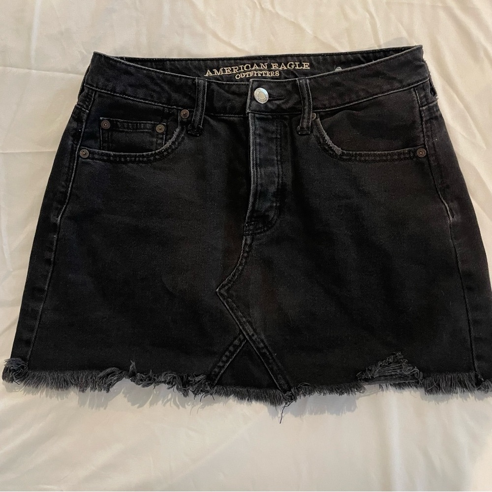 Black Denim Skirt